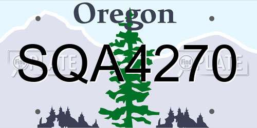 SQA4270 Oregon License Plate