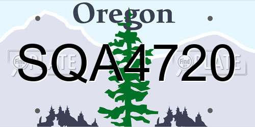 SQA4720 Oregon License Plate