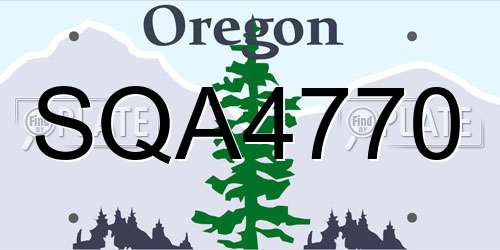 SQA4770 Oregon License Plate