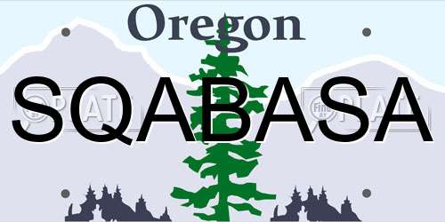 SQABASA Oregon License Plate