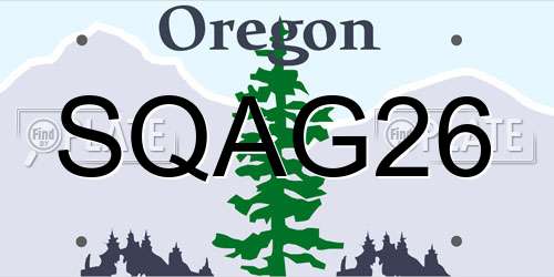 SQAG26 Oregon License Plate