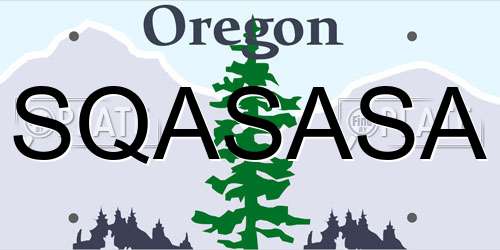 SQASASA Oregon License Plate