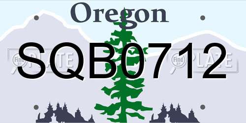 SQB0712 Oregon License Plate