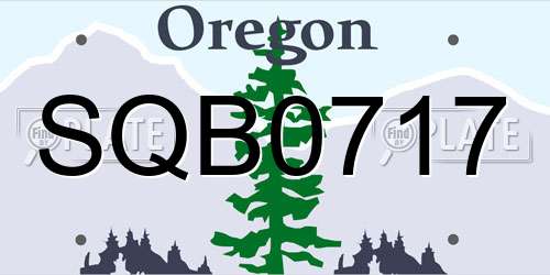 SQB0717 Oregon License Plate