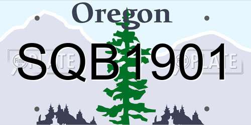 SQB1901 Oregon License Plate