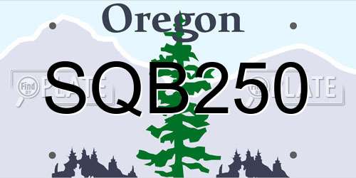 SQB250 Oregon License Plate