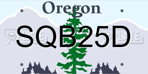 SQB25D Oregon License Plate
