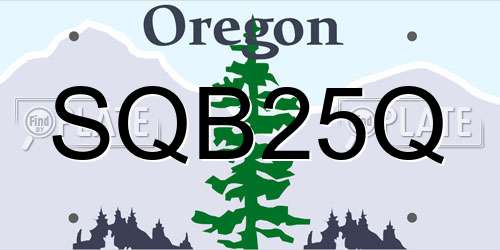 SQB25Q Oregon License Plate