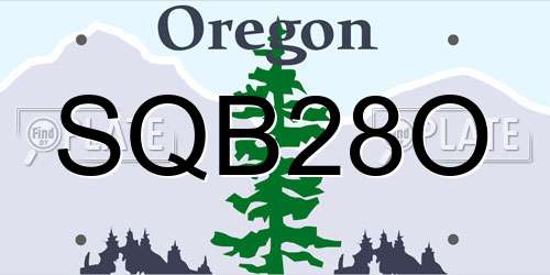 SQB28O Oregon License Plate