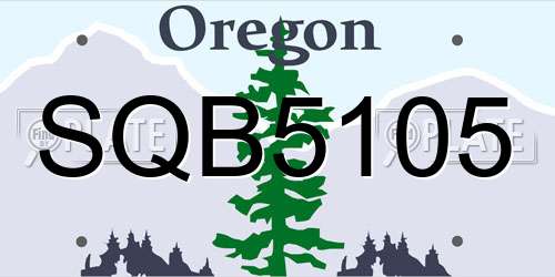 SQB5105 Oregon License Plate