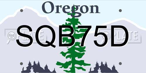 SQB75D Oregon License Plate