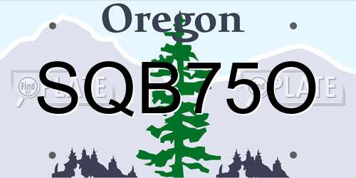SQB75O Oregon License Plate