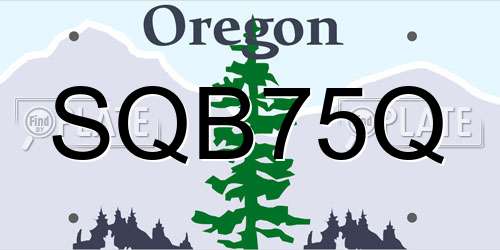 SQB75Q Oregon License Plate