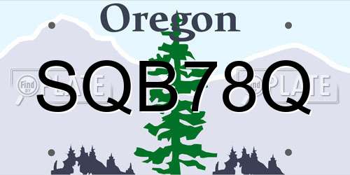 SQB78Q Oregon License Plate