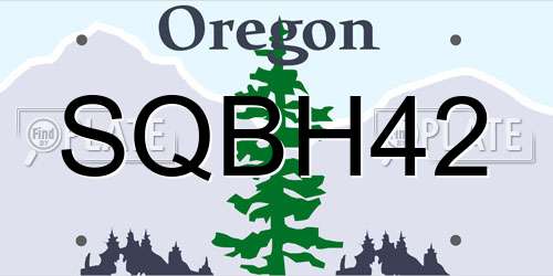SQBH42 Oregon License Plate