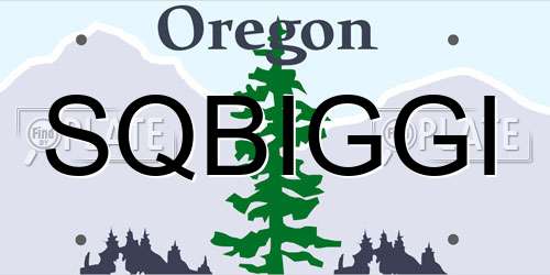 SQBIGGI Oregon License Plate