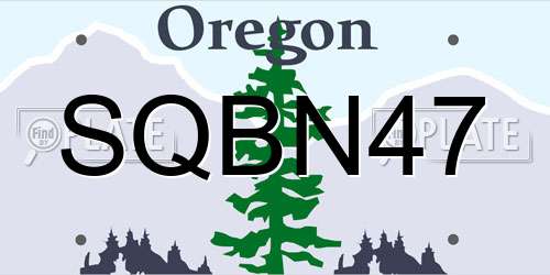 SQBN47 Oregon License Plate