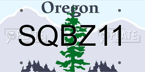 SQBZ11 Oregon License Plate