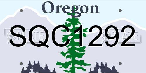 SQC1292 Oregon License Plate