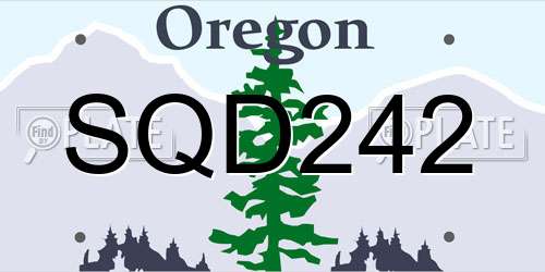 SQD242 Oregon License Plate