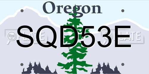 SQD53E Oregon License Plate