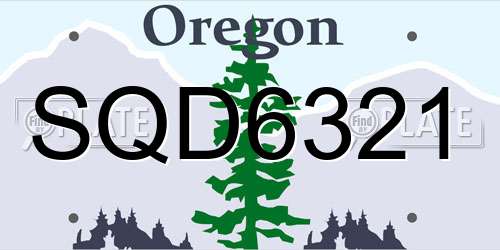 SQD6321 Oregon License Plate