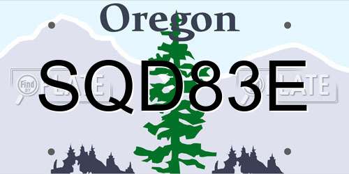 SQD83E Oregon License Plate