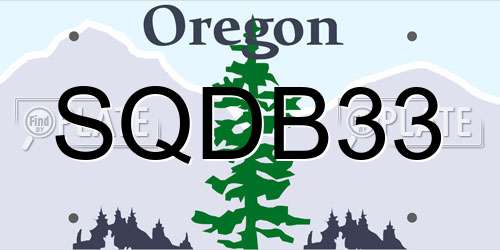 SQDB33 Oregon License Plate