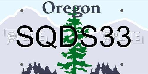 SQDS33 Oregon License Plate