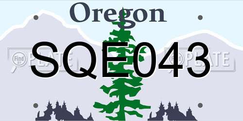 SQE043 Oregon License Plate