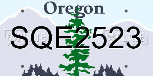 SQE2523 Oregon License Plate
