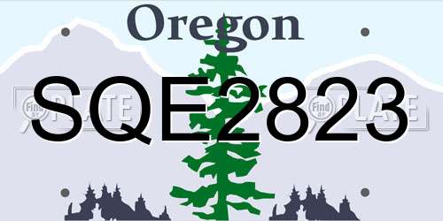 SQE2823 Oregon License Plate