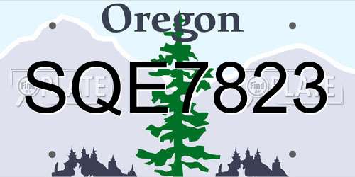 SQE7823 Oregon License Plate