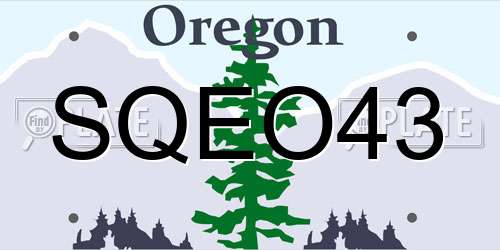 SQEO43 Oregon License Plate