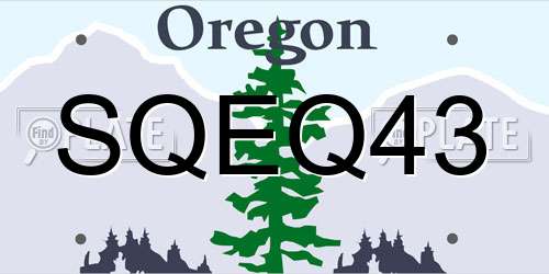 SQEQ43 Oregon License Plate
