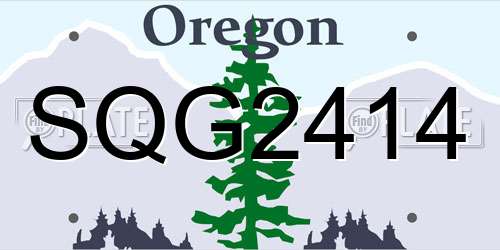 SQG2414 Oregon License Plate