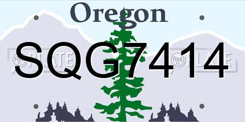 SQG7414 Oregon License Plate