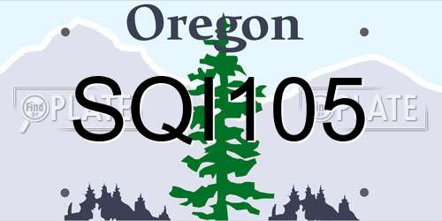 SQI105 Oregon License Plate