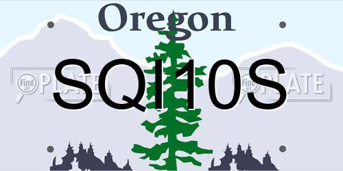 SQI10S Oregon License Plate