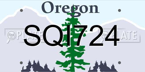 SQI724 Oregon License Plate
