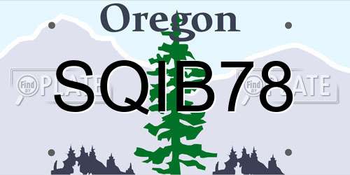 SQIB78 Oregon License Plate
