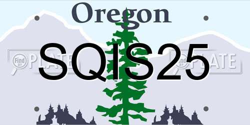 SQIS25 Oregon License Plate