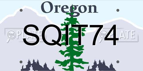 SQIT74 Oregon License Plate