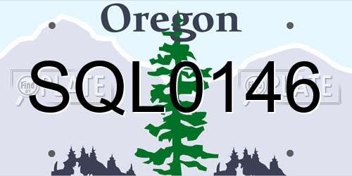 SQL0146 Oregon License Plate