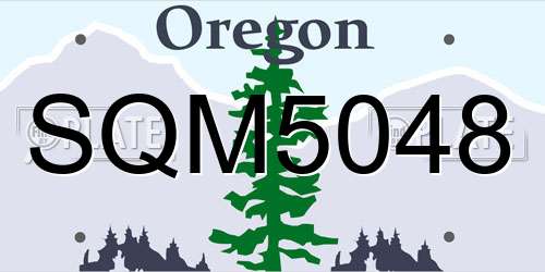 SQM5048 Oregon License Plate