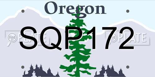 SQP172 Oregon License Plate