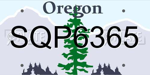 SQP6365 Oregon License Plate