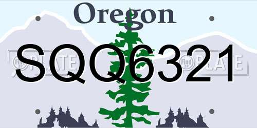 SQQ6321 Oregon License Plate