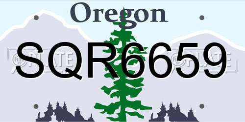 SQR6659 Oregon License Plate