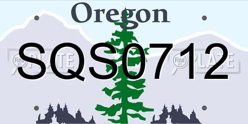 SQS0712 Oregon License Plate